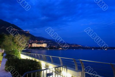 Monte Carlo harbor on night