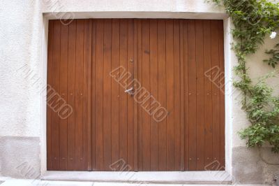 Large wood door