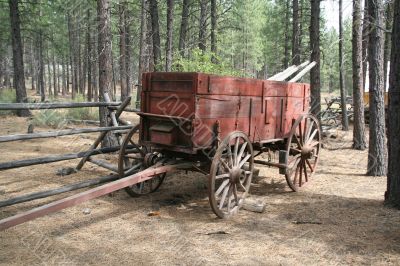 Old wagon, 19th century homestead