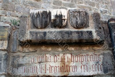 Fragment of old art. Emblems