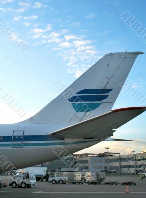 Air liner in airport