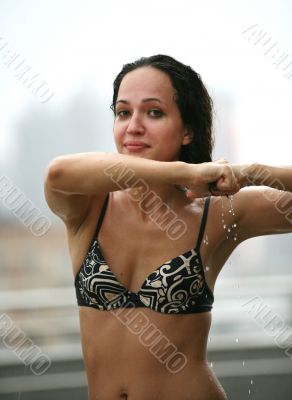 Portrait under a rain