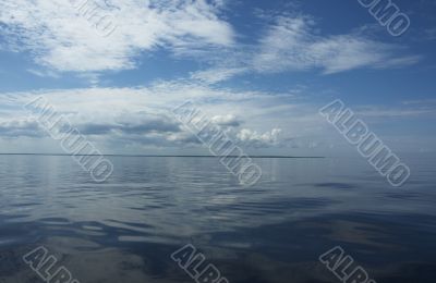 sky reflecting in water