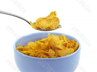 Spoonful of cereal flakes