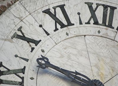 face of ancient clock