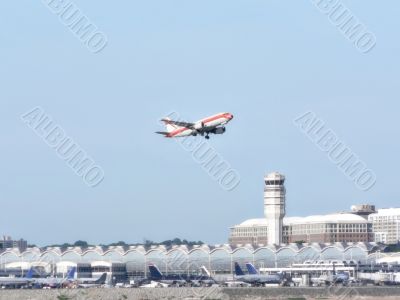 jet plane in flight - take off from airport 6