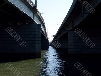 bridges crossing river