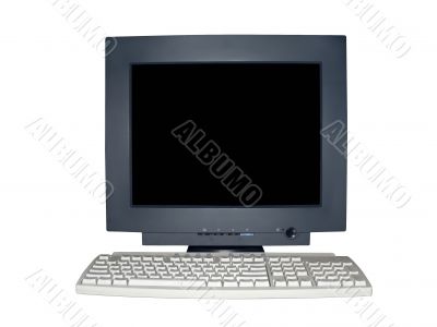  isolated computer monitor with blank screen