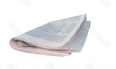newspaper folded - isolated over white