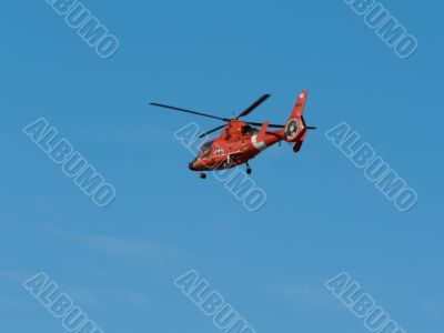 US Coast Gaurd helicopter in flight