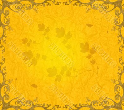 orange floral frame