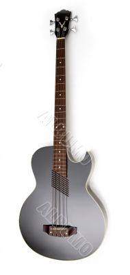Acoustic guitar isolated over white
