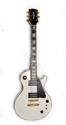 Electric guitar isolated over white