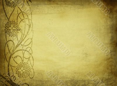 grunge floral background with space for text