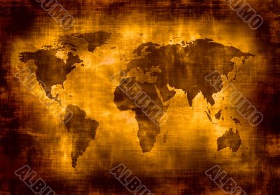 grunge map of the world