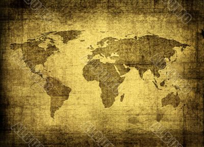 grunge map of the world