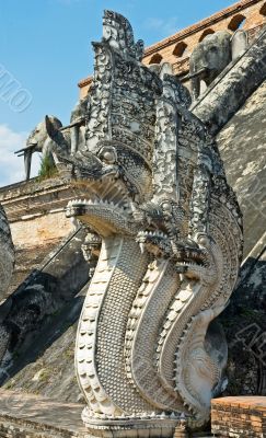 Sculpture of naga ? mythical creature in eastern mythology