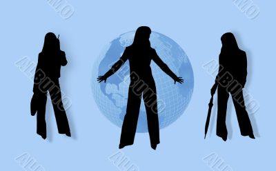 Business Womens and globe