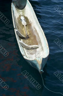 old wooden canoe