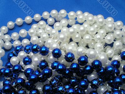 White and Blue beads.
