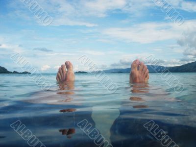 relaxing in the beach