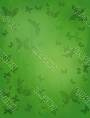 green butterfly background