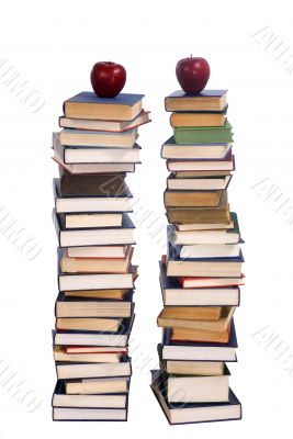 Two piles of books
