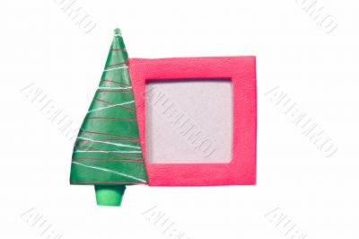christmas tree with empty frame