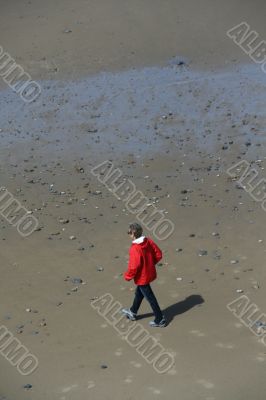 Walking on the beach at low tide