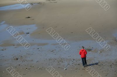 Walking on the beach at low tide