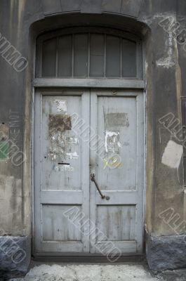 doors of old grunge house