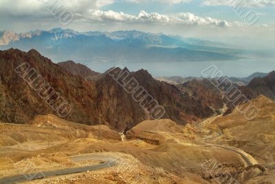 Multi-coloured mountains