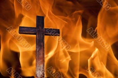 cross on fire