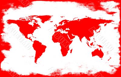 white-red grunge map