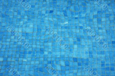 blue tiles background - bottom of a swimming pool