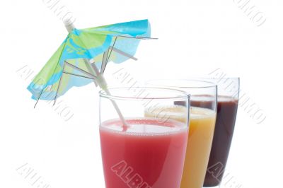 Three milkshakes, detail