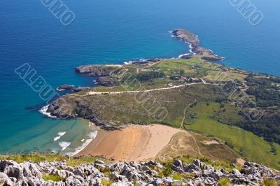 Coastline with a beach