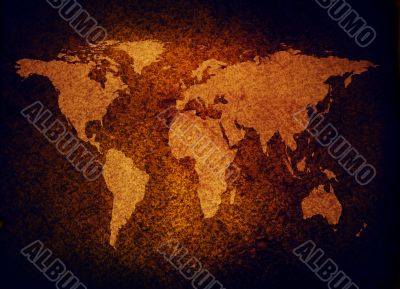 grunge world map