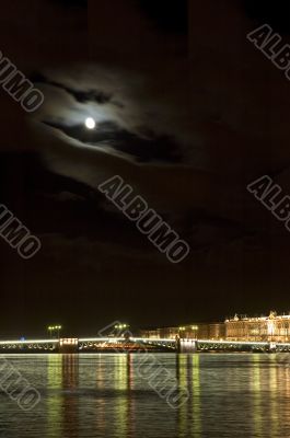Night bridge, Saint Petersburg, Russia