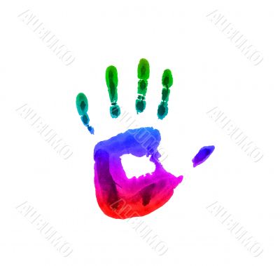 Colored handprint