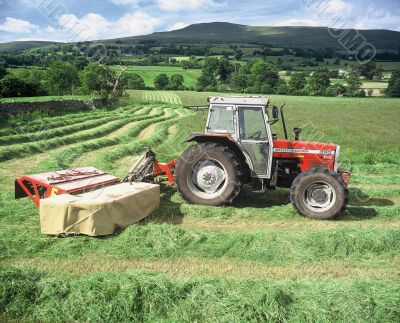Cutting grass for haylage