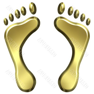 3D Golden Foot Prints