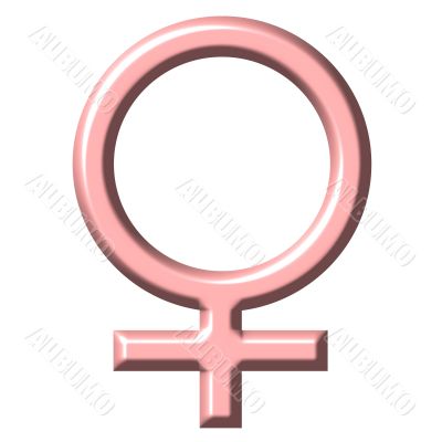 3D Pink Female Symbol