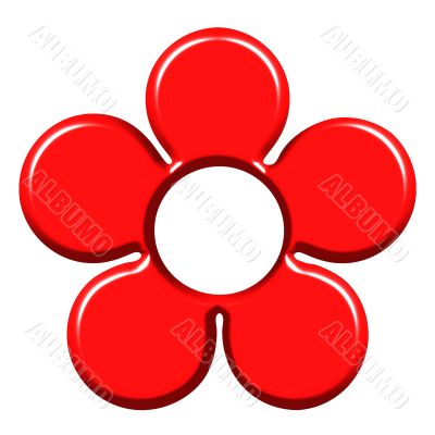 3D Red Flower