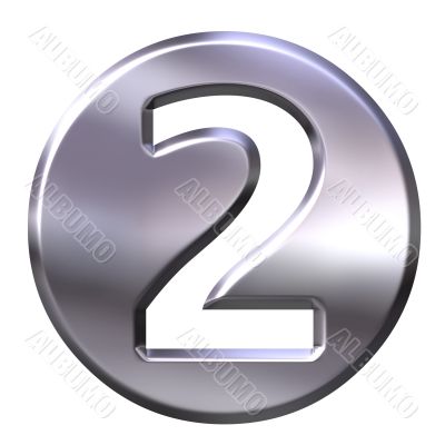 3D Silver Framed Number 2