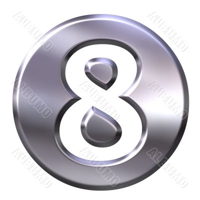 3D Silver Framed Number 8