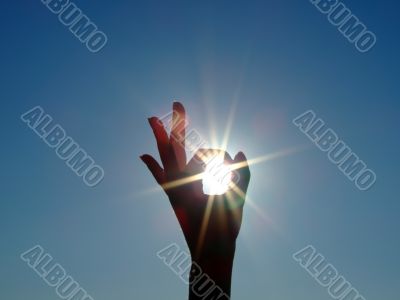Silhouette of a female hand