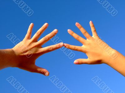 Man`s and female hands