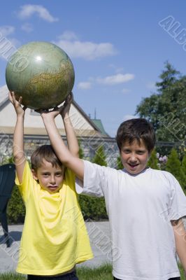 Brothers and globe