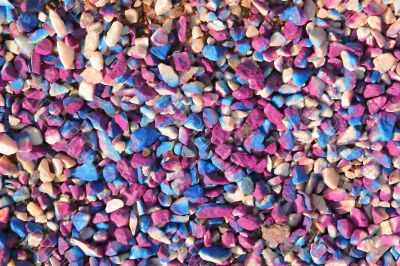 Multi-coloured pebble